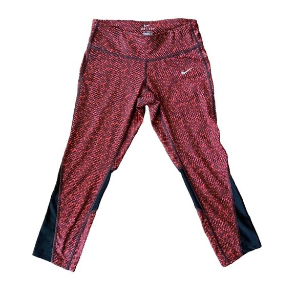 Nike Red Capri Running Tights XS - Picture 2 of 6